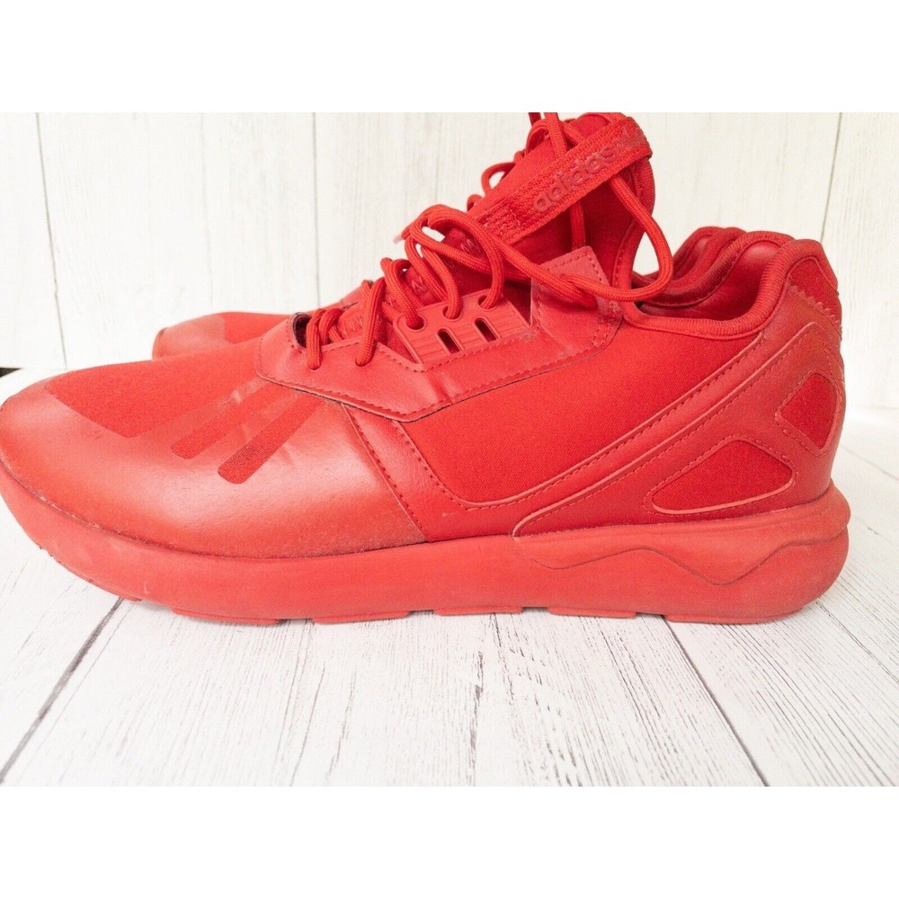 ADIDAS ORIGINAL MENS TUBULAR RUNNER “TRIPLE RED” SNEAKERS - SZ 10  Q16464 - USED